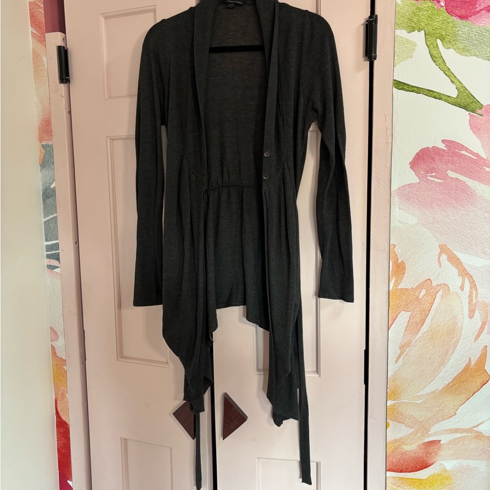 Forever 21 Charcoal Open Front Cardigan